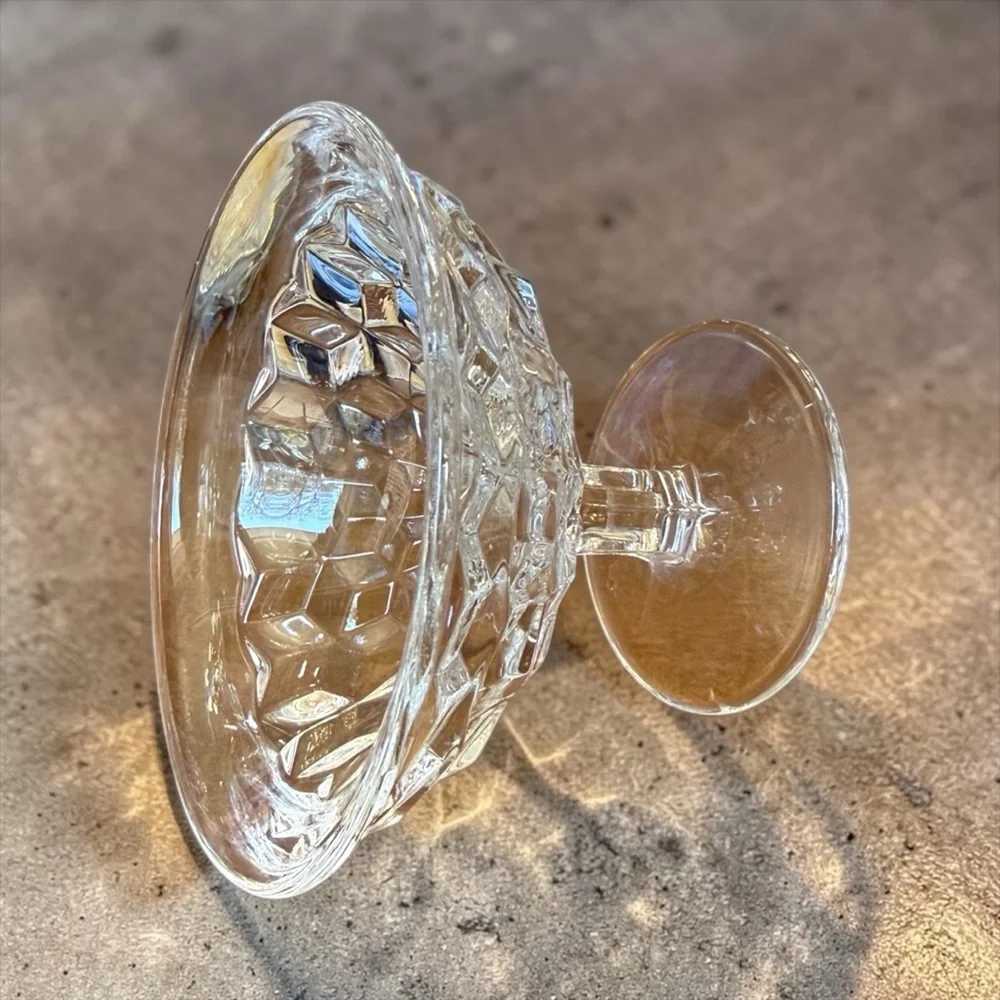 Vintage Fostoria American Clear Glass Low Sherbet Dessert Bowl